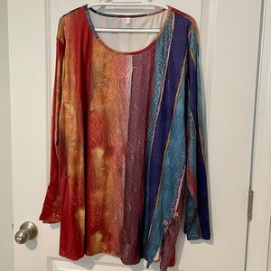 Fly Curvy multi color long sleeve shirt 4X